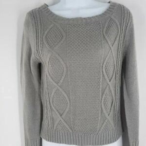 Heart N Crush Sweater Women M Acrylic Cable Knit Minimalist Preppy Cozy Pullover